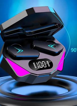 Игровые беспроводные наушники tws с bluetooth 5.0 и зарядным кейсом 1200 мач / вакуумная сенсорная стереогарнитура