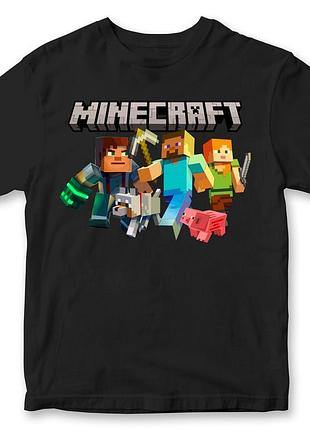 Футболка с принтом "minecraft" майнкрафт 4 черный, 2xl
