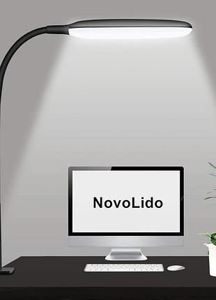 Светодиодная настольная лампа novolido 10 вт с зажимом, гибкая 360°