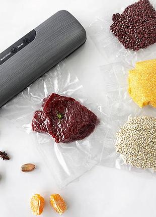 Вакуумный упаковщик продуктов 130 вт с функцией запаивания пластиковый механический вакууматор для длительного хранения еды