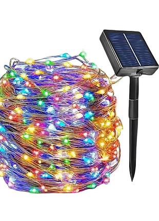 Гірлянда led вулична на сонячній батареї 12 м 8 режимів xs-1212-12-myl кольорова