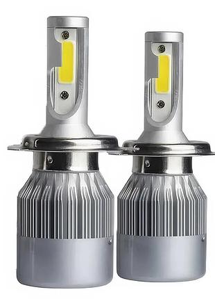 Комплект светодиодных автомобильных led-ламп h4 6000k 3800lm 36вт / яркие фары с активным охлаждением для машины