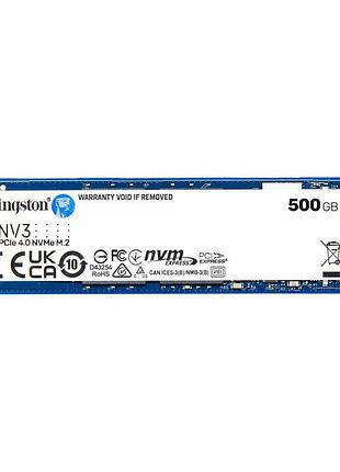 Накопичувач ssd m.2 kingston nv3 500gb nvme 2280 pcie 4.0 x4 3d nand