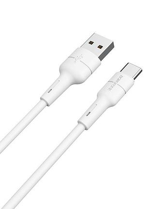 Кабель borofone bx30 usb to type-c, 3a, 1m, silicone, tpe connectors, white