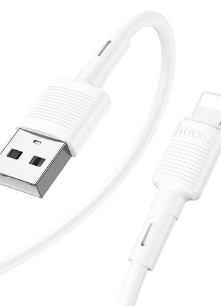 Кабель hoco x83 usb to ip 2.4a, 1m, pvc, pvc connectors, white