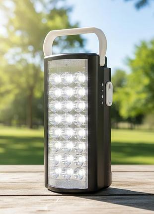 Переносний акумуляторний світлодіодний ліхтар з повербанком на 24 led та кріпленням для кемпінгу