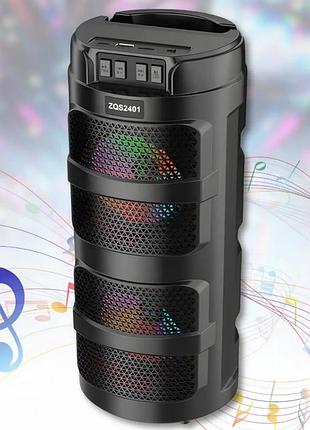 Портативная беспроводная bluetooth колонка 10 вт 2х4" с аккумулятором и rgb-подсветкой