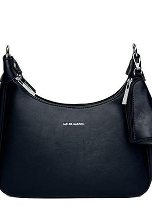 Сумка через плечо женская искусственная кожа черный арт.hx280 black karlos marconi (китай)