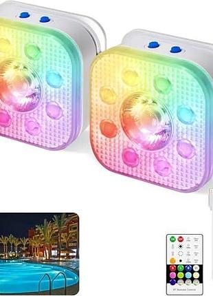 Подводные led светильники hl с пультом управления rgb 2 шт