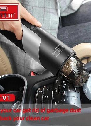 Акумуляторний вакуумний автомобільний пилосос earldom et-v1 чорний