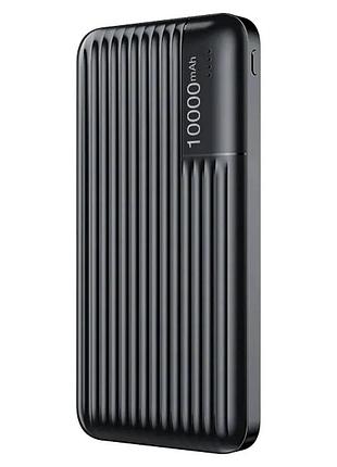 Портативный внешний аккумулятор на 10000 mah в пластиковом корпусе с двумя usb-выходами и индикаторами заряда для телефона