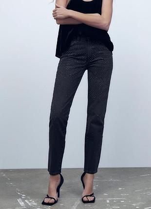 Стильні джинси слім зі стразами zara