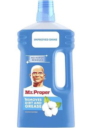 Мийна рідина для підлог і стін mr. proper чистота та блиск бавовна, 1 л