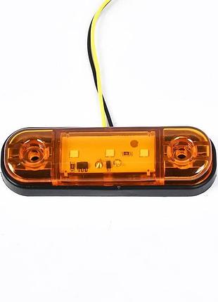 Габаритный led фонарь желтый 12-24v универсальный (3 светодиода)