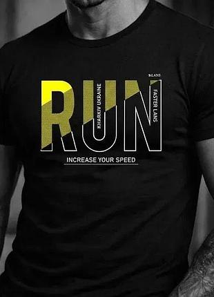Чоловіча футболка чорна "run" lans 12/056 xl
