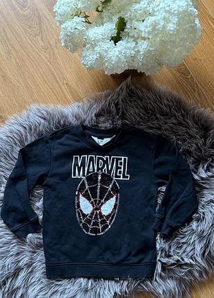Чорний світшот h&m marvel spider-man 110/116 см