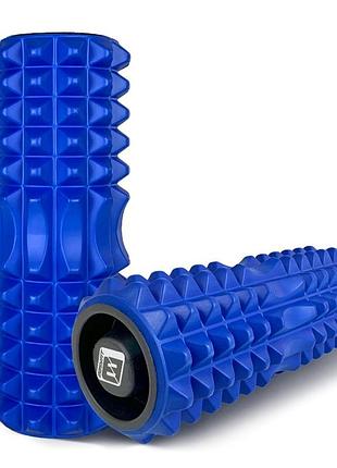 Ролик для масажу easyfit eva синій 33×13 см для масажу спини йоги та реабілітації (ef-2022a-bl)