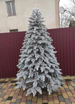 Литая искусственная елка elite заснеженная 3,5 м для дома новогоднее дерево с пушистыми ветками dm-11