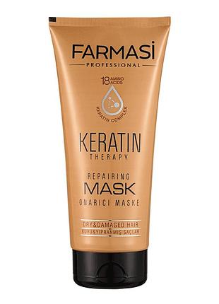 Відновлювальна маска farmasi "кератинова терапія", 200 мл