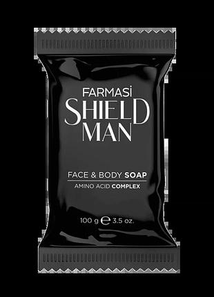 Чоловіче мило для обличчя та тіла farmasi shield man amino acid, 100 г