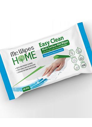 Вологі серветки для прибирання farmasi mr. wipes «бриз океану», 40 шт