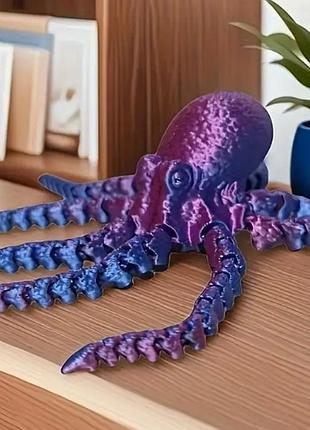 Дитяча 3д іграшка восьминіг рухливий 17см фіолетовий art3354