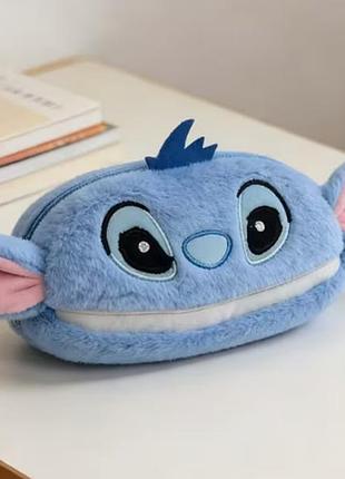 Мягкий детский школьный пенал косметичка стич art6056