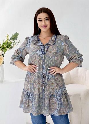 Туника легкая шифоновая из ситца на кулиске в этно стиле 22
