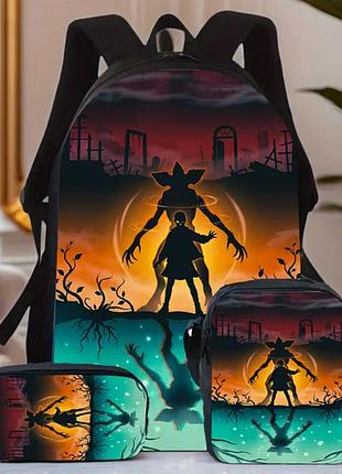 Набір із 3 предметів рюкзак пенал ланчбокс дуже дивні дива stranger things art6066