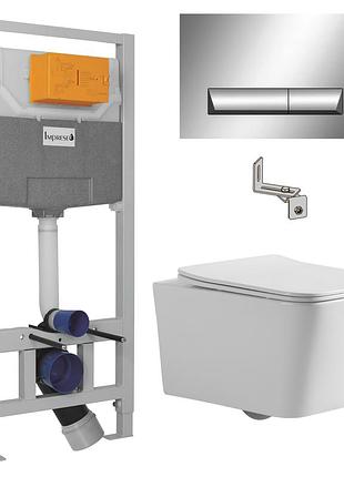 Набор инсталляционный: bilovec унитаз twist, сиденье duroplast +i-frame i8120c (инсталляция, крепление, клавиша хром i5800c)