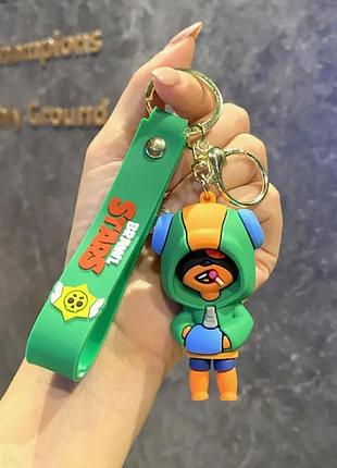 Силиконовый брелок для ключей подвеска на сумку рюкзак леон бравл старс brawl stars art3078