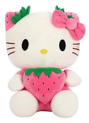 Мягкая игрушка кошечка хеллоу китти hello kitty с клубничкой 20cм art3897