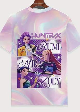 Футболка на девочку с коротким рукавом охотницы на демонов кейпоп kpop demon hunters 9-10 лет art5718
