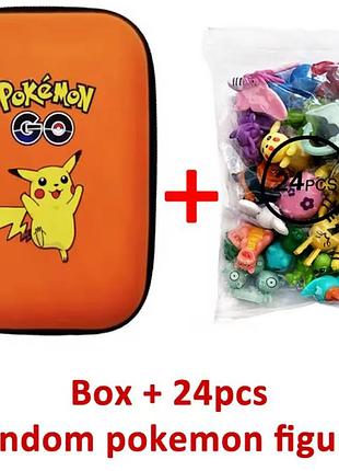 Бокс пенал із фігурками покемон pokemon 24 рандомні фігурки помаранчевий art5428