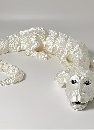 Дитяча 3д іграшка собака дракон фалькор рухливий 42см білий art6967