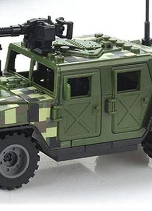 Автомобиль конструктор военная машина хаммер для фигурок спецназ swat с зелёный art2020