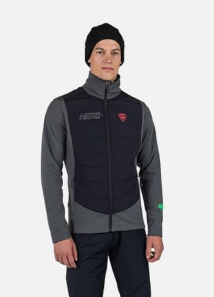 Фліс-куртка rossignol hero classique hybrid onyxgrey '25 розмір int-xxl