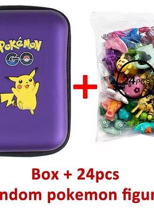 Бокс пенал із фігурками покемон pokemon 24 рандомні фігурки фіолетовий art5427