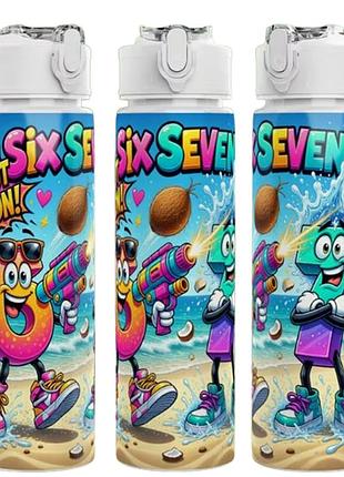 Детская бутылочка для воды с трубочкой 67 сикс севен укради брейнрот six seven steal a brainrot 750 мл art6736