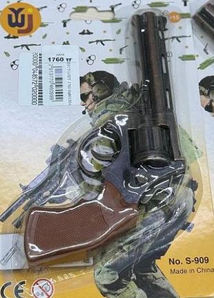 Игрушечный металлический пистолет револьвер подходит для стрельбы пистонами art1441
