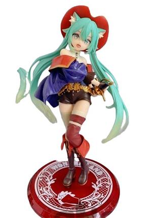 Фигурка статуэтка аниме хацуне мику кот в сапогах hatsune miku art6320