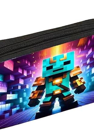 Дитячий шкільний нейлоновий пенал майнкрафт minecraft art6768