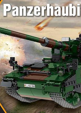 Військовий конструктор німецька сау panzerhaubitze pzh 2000 для в коробці (1345 деталей) art1151