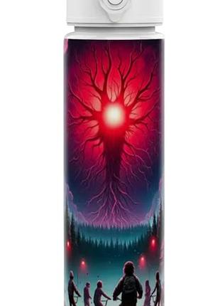 Детская бутылочка для воды с трубочкой очень странные дела stranger things 750 мл art6075