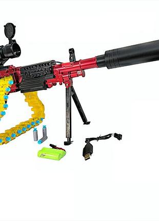 Іграшковий дитячий електричний кулемет м249 з лентою art6693