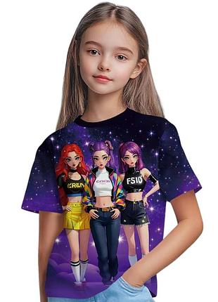 Футболка на девочку с коротким рукавом охотницы на демонов кейпоп kpop demon hunters 9-10 лет art6133