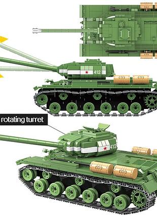 Конструктор советский танк ис 2 м вторая мировая война и 6 мини фигурок в коробке 1068 деталей art1775