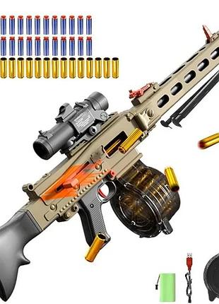 Іграшковий електричний німецький кулемет mg3 стріляє м'якими поролоновими кулями eva з акумулятором art2162