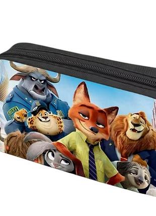 Детский нейлоновый школьный пенал зверополис зоотопия zootopia art5981