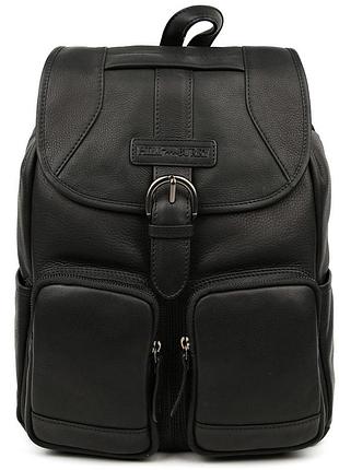 Міський шкіряний рюкзак hill burry hb4066a чорний